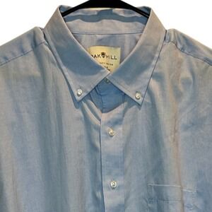 NWT NEW‎ Oak Hill Men's Classic Fit Oxford Long Sleeve Dress Shirt Blue 18 35/36